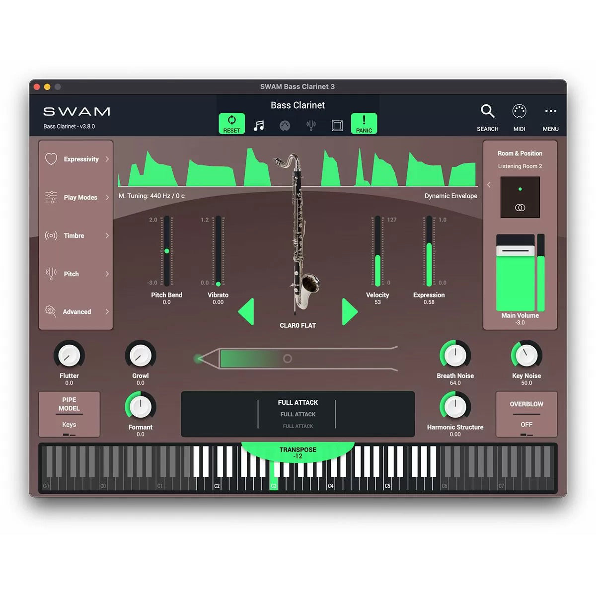 Audio Modeling SWAM Bass Clarinet