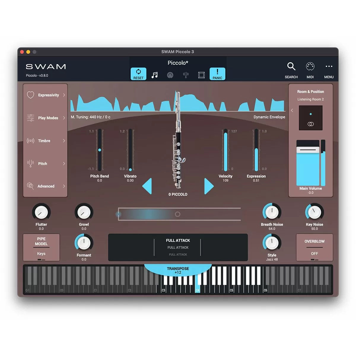 Audio Modeling SWAM Flute Piccolo