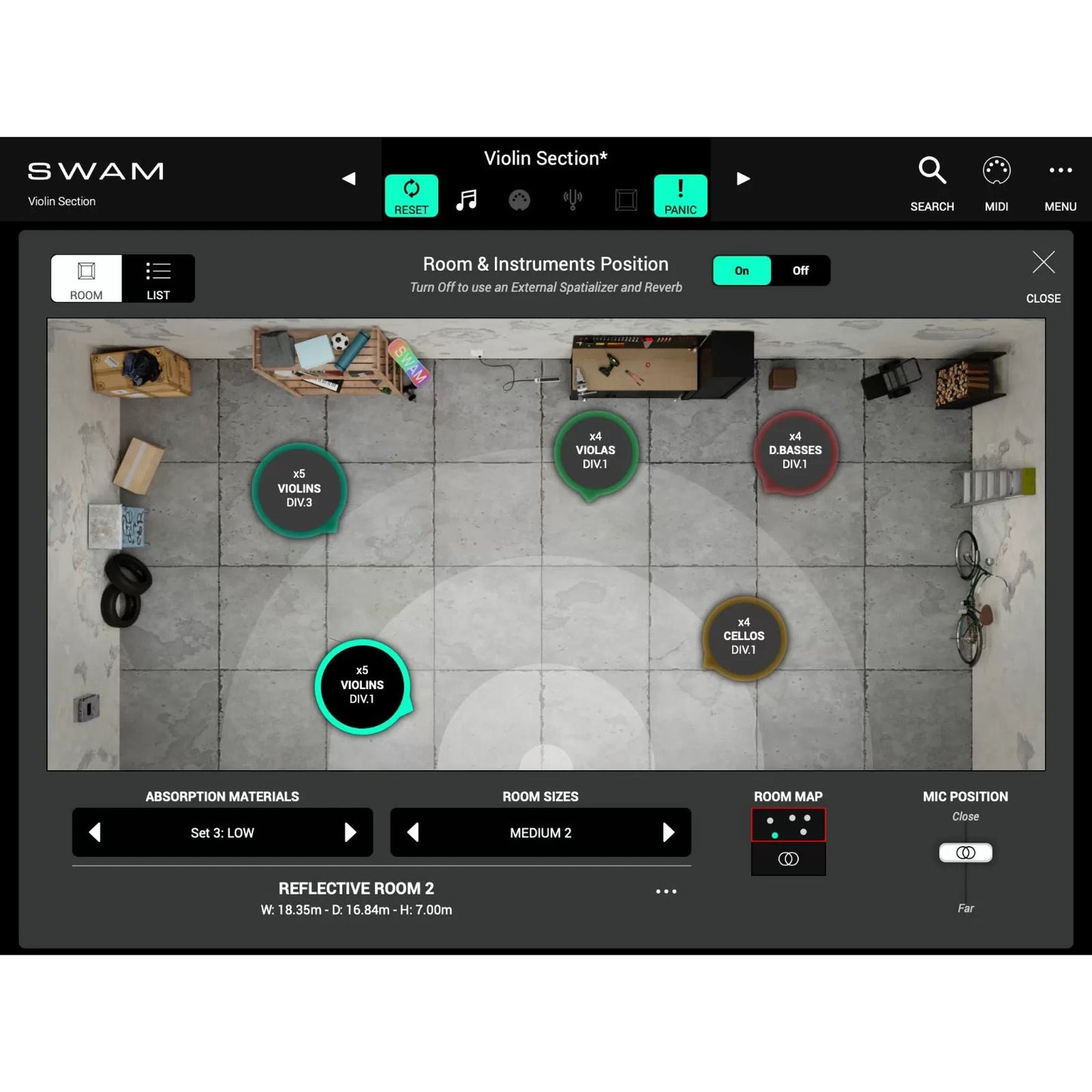 Audio Modeling SWAM Violin Section Room