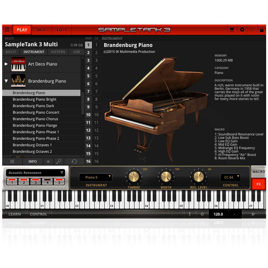 IK Multimedia Custom Shop Brandenburg Piano