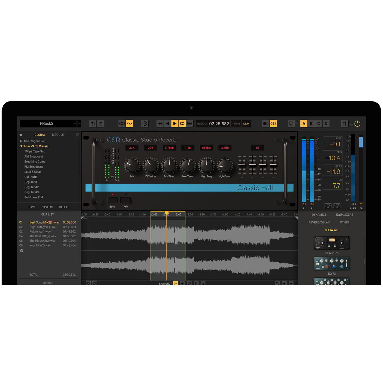 IK Multimedia CSR Hall Reverb Plug-In