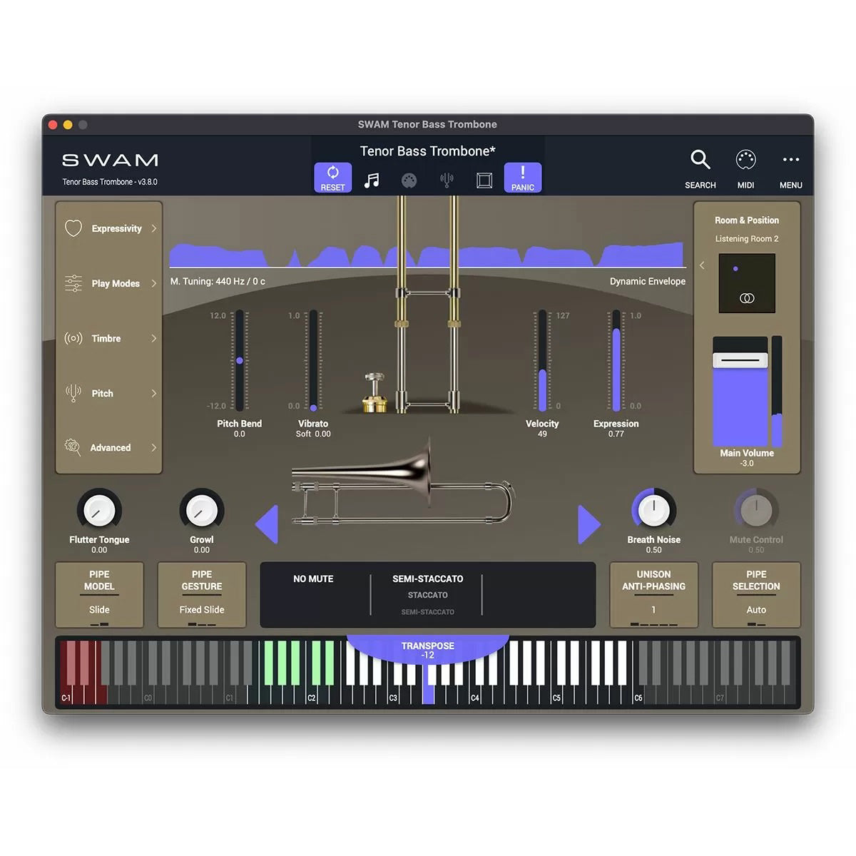 Audio Modeling SWAM Bass Trombone