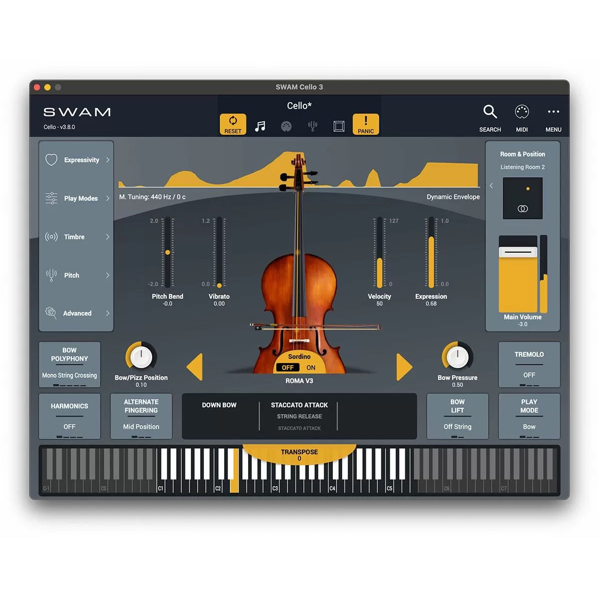 Audio Modeling SWAM Cello