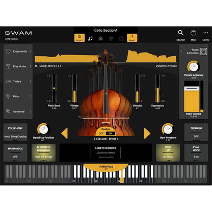 Audio Modeling SWAM Cello Section