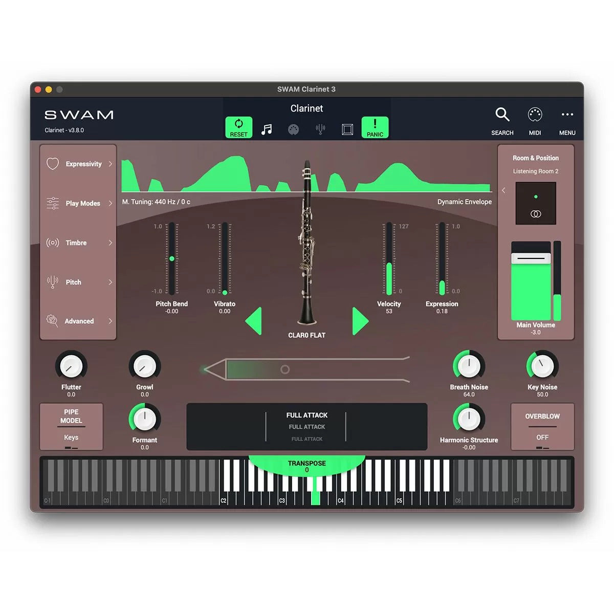 Audio Modeling SWAM Clarinet