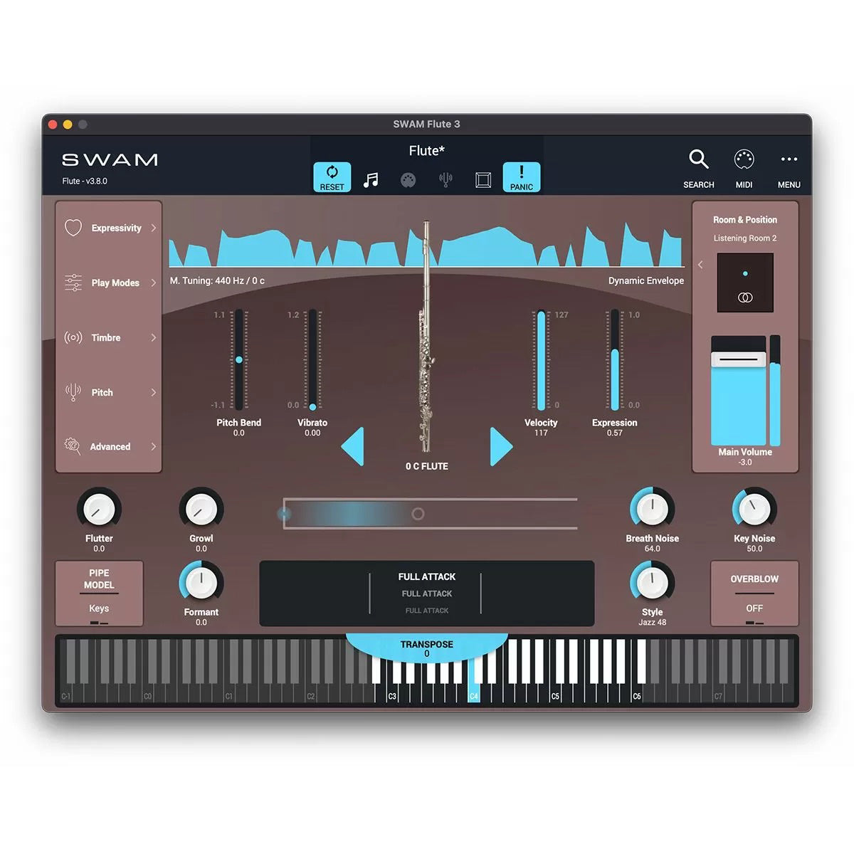 Audio Modeling SWAM Flute