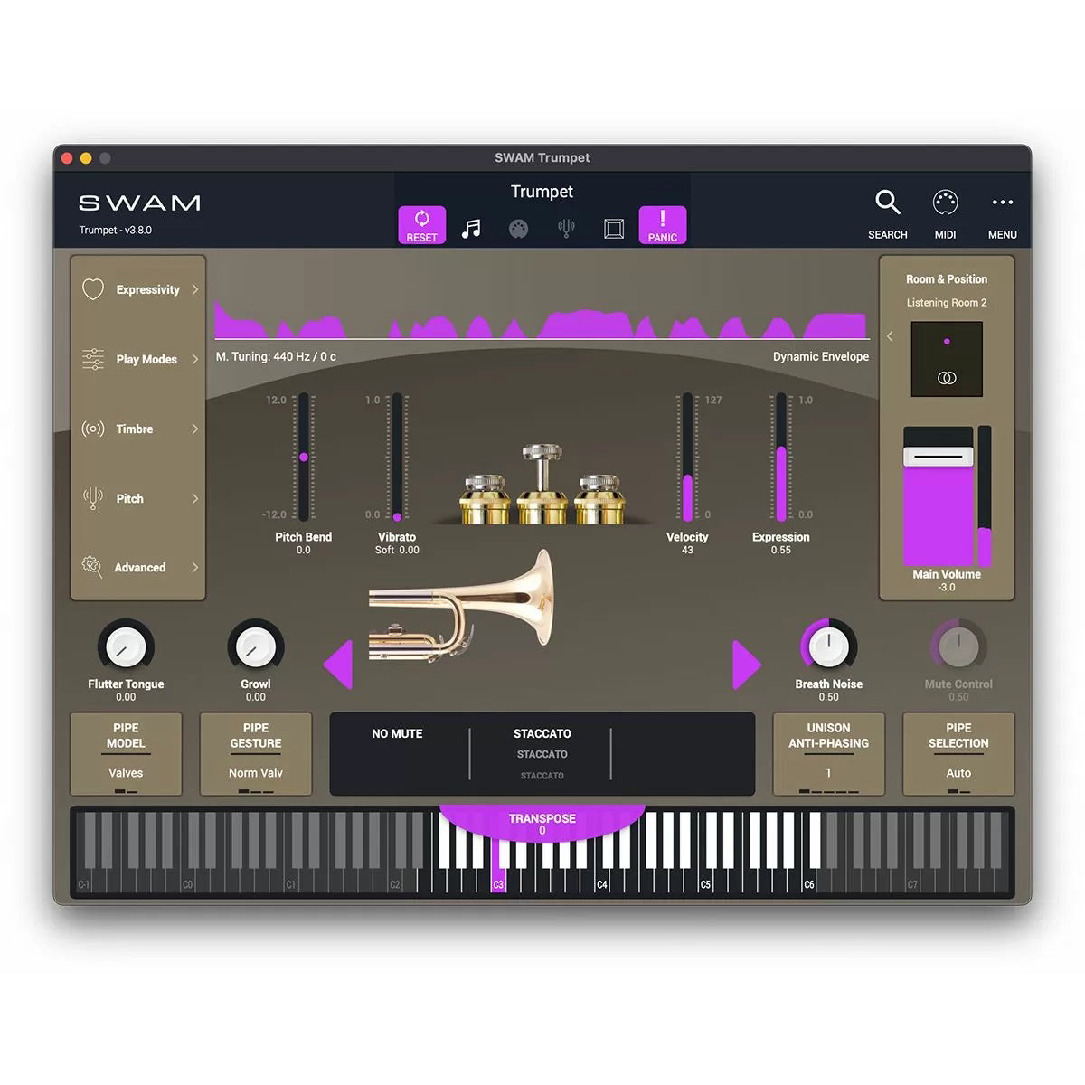 Audio Modeling SWAM Trumpet