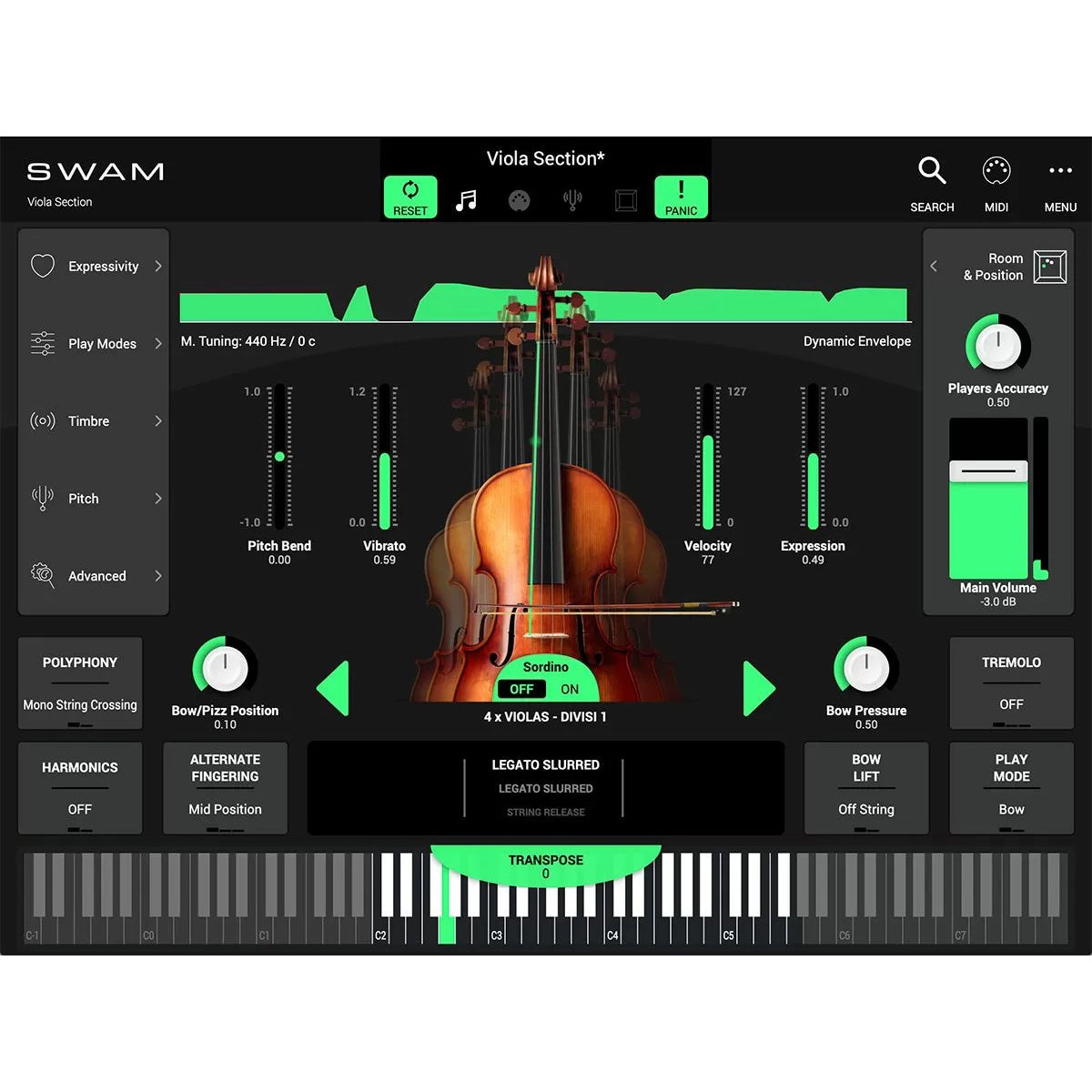 Audio Modeling SWAM Viola Section