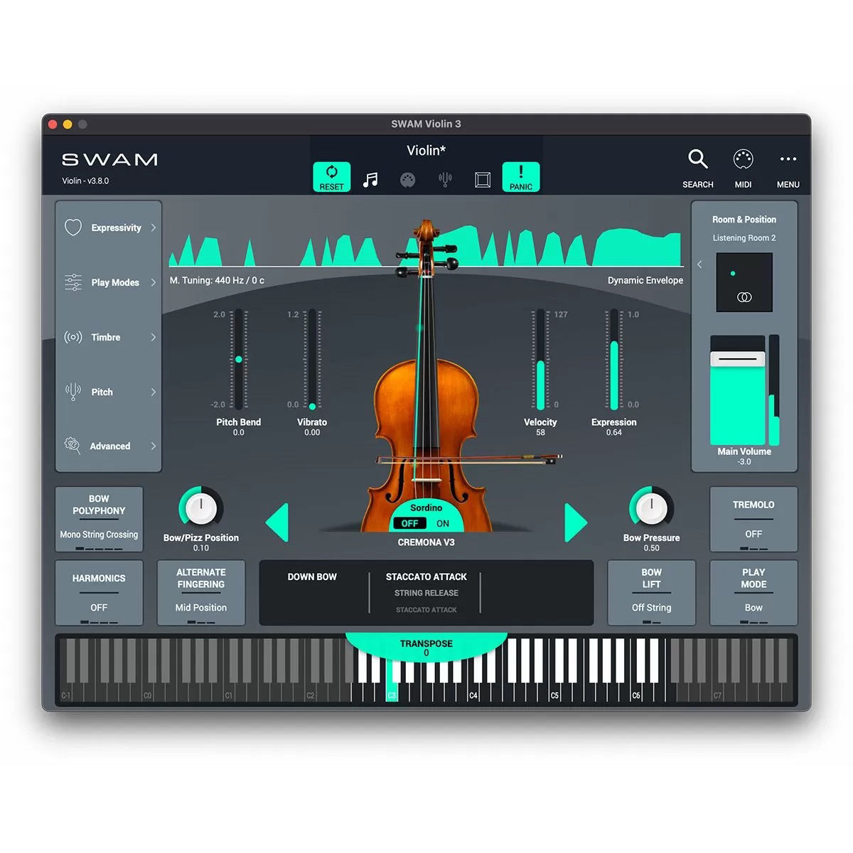 Audio Modeling SWAM Violin
