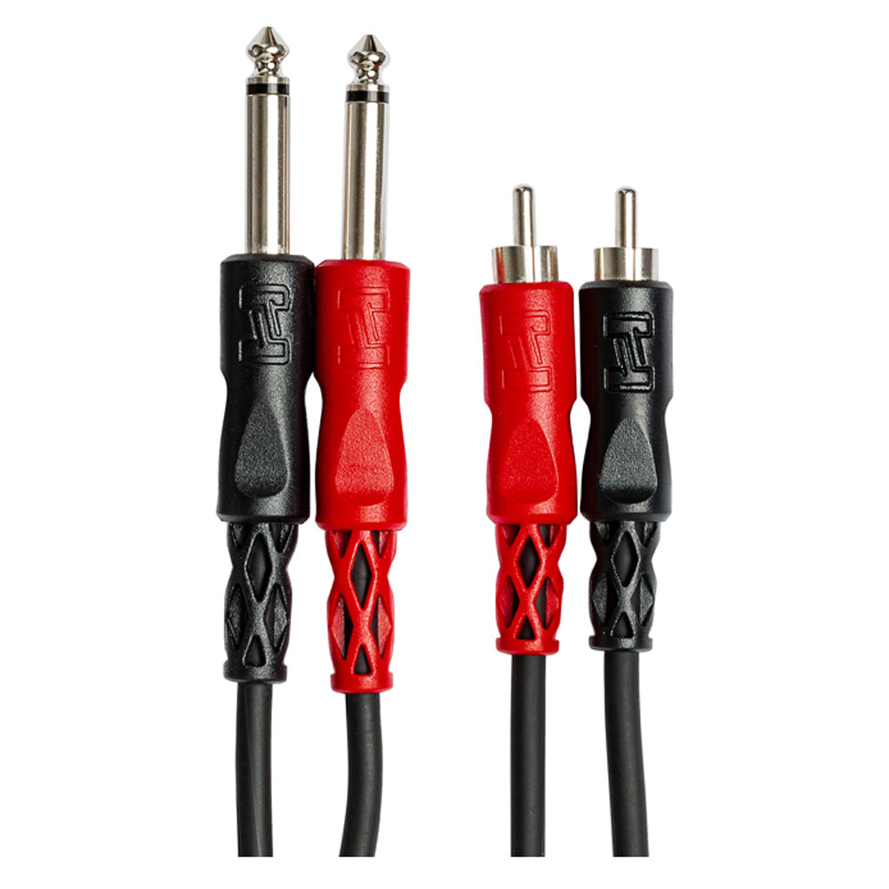 HOSA CPR-203 Stereo Interconnect Dual 1/4 in TS to Dual RCA (3 m)