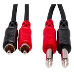 HOSA CPR-203 Stereo Interconnect Dual 1/4 in TS to Dual RCA (3 m)