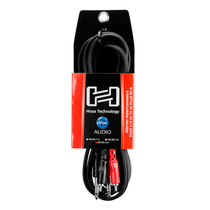 HOSA CPR-203 Stereo Interconnect Dual 1/4 in TS to Dual RCA (3 m)