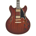D'Angelico Deluxe DC Electric Guitar (Semi-Hollowbody - Satin Brown Burst)