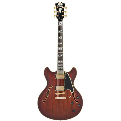 D'Angelico Deluxe DC Electric Guitar (Semi-Hollowbody - Satin Brown Burst)