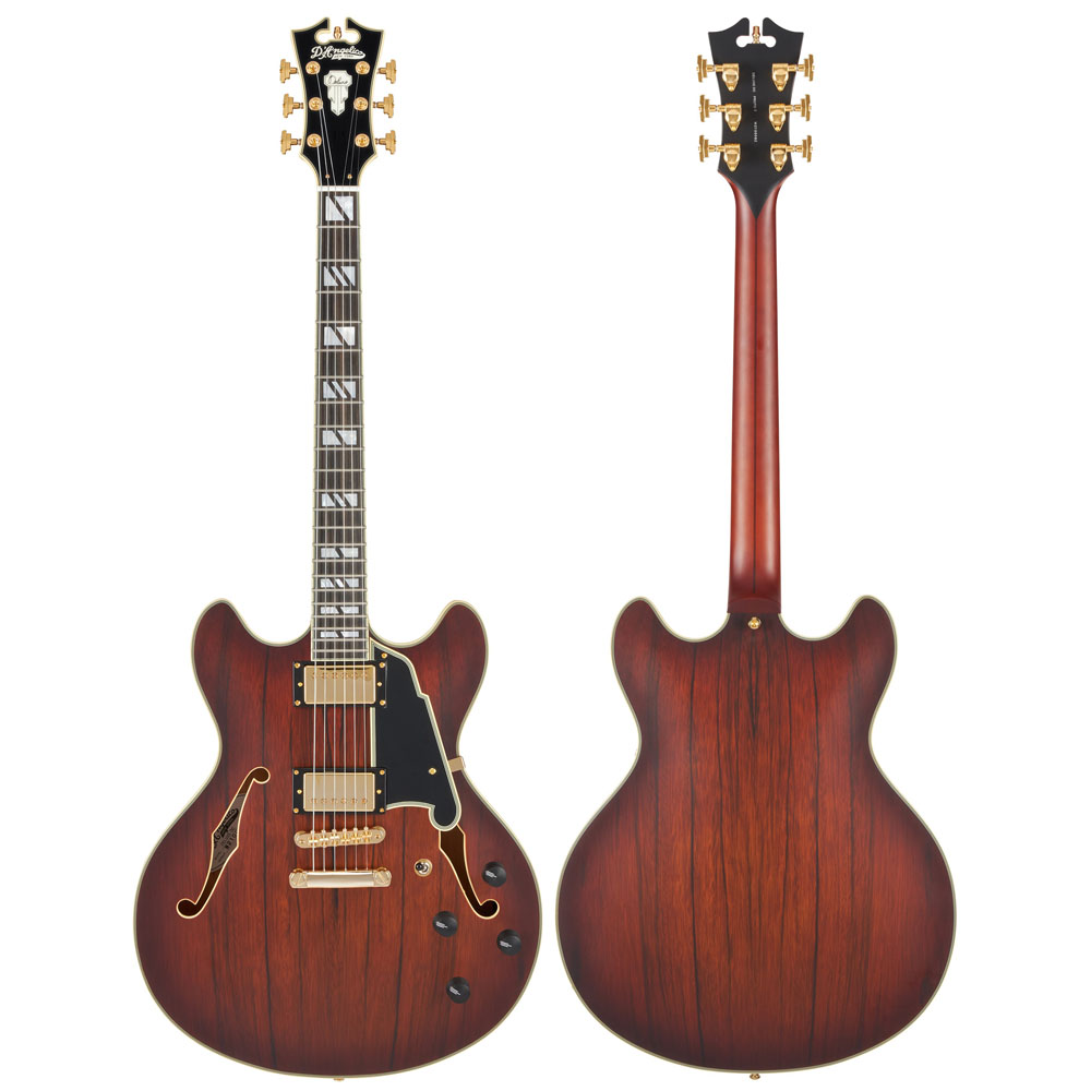 D'Angelico Deluxe DC Electric Guitar (Semi-Hollowbody - Satin Brown Burst)