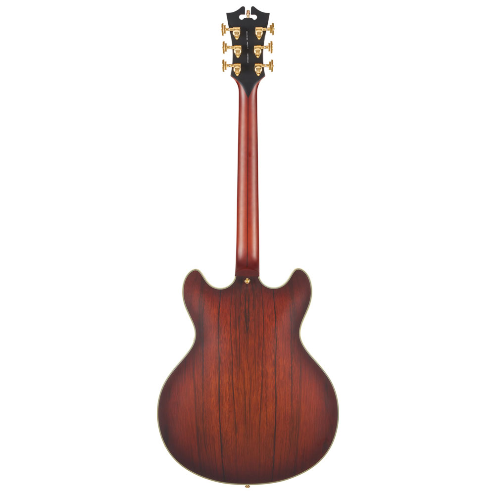 D'Angelico Deluxe DC Electric Guitar (Semi-Hollowbody - Satin Brown Burst)