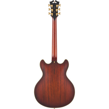 D'Angelico Deluxe DC Electric Guitar (Semi-Hollowbody - Satin Brown Burst)