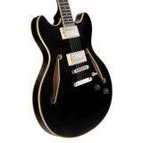 D'Angelico Excel DC Tour Electric Guitar (Semi-Hollowbody - Black)