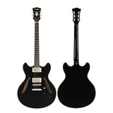 D'Angelico Excel DC Tour Electric Guitar (Semi-Hollowbody - Black)