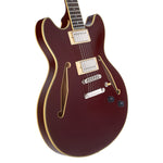 D'Angelico Excel DC Tour Electric Guitar (Semi-Hollowbody - Wine)