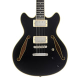 D'Angelico Excel Mini DC Tour Electric Guitar (Semi-Hollowbody - Black)