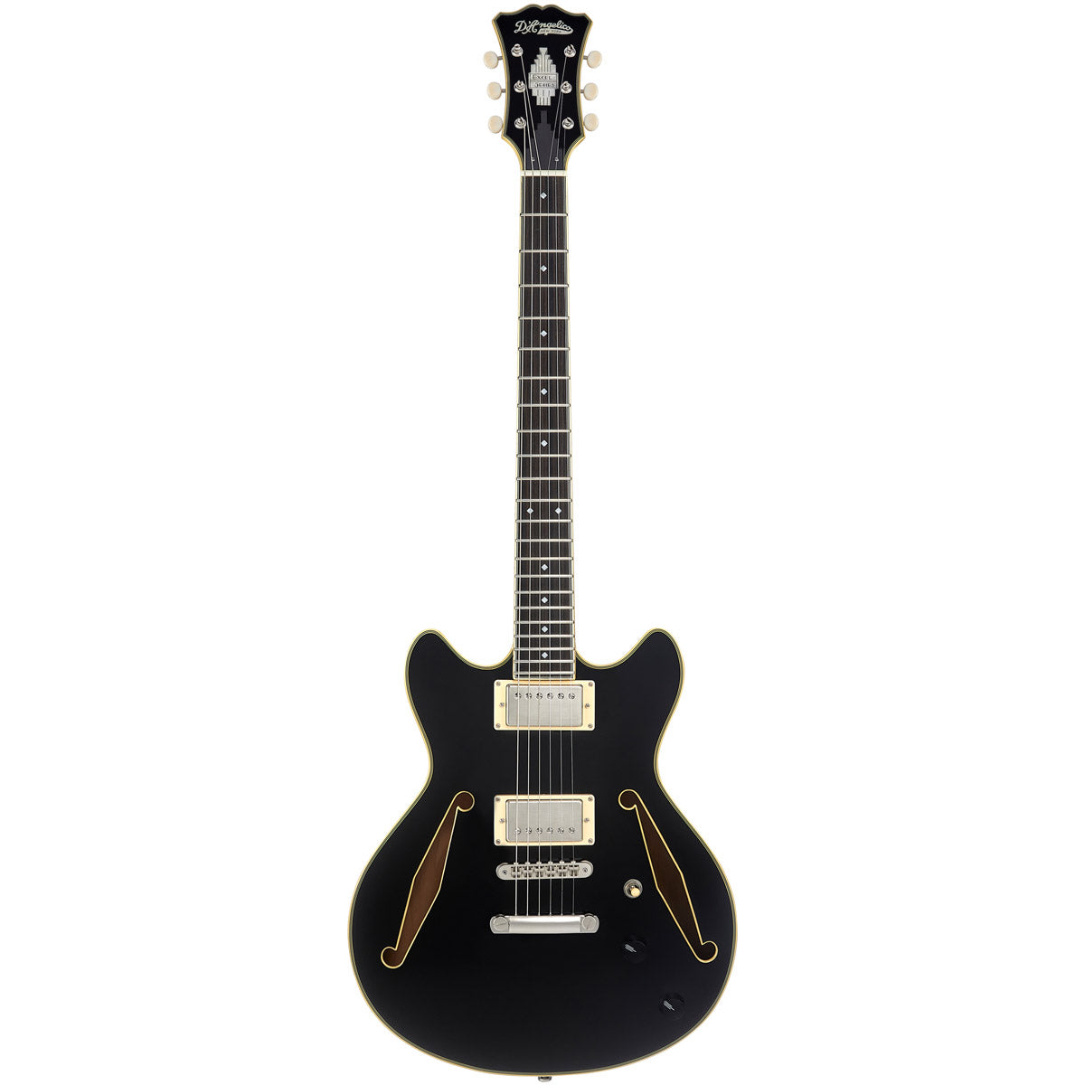 D'Angelico Excel Mini DC Tour Electric Guitar (Semi-Hollowbody - Black)