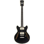 D'Angelico Excel Mini DC Tour Electric Guitar (Semi-Hollowbody - Black)