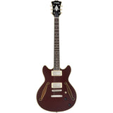 D'Angelico Excel Mini DC Tour Electric Guitar (Semi-Hollowbody - Wine)