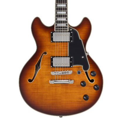 D'Angelico Premier Mini DC Electric Guitar (Semi-Hollowbody - Dark Ice Tea Burst)