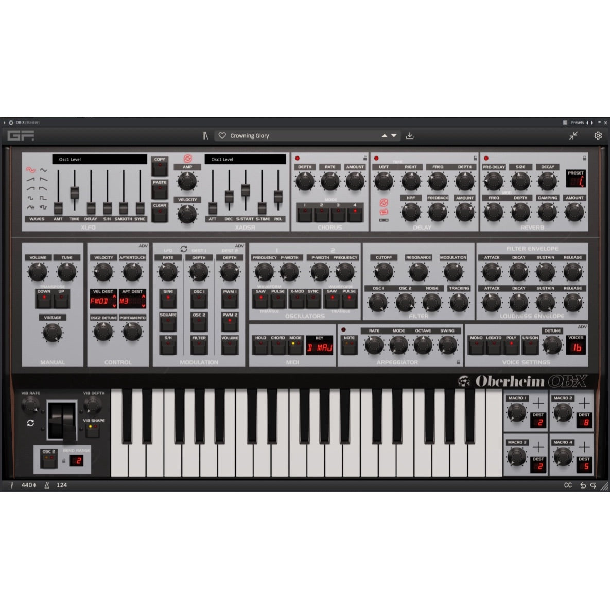 GForce Oberheim OB-X Virtual Instrument