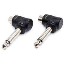 HOSA GPR-123 Right-angle Adapters RCA to 1/4 in TS 2 pc
