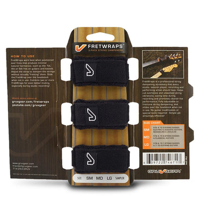 Gruv Gear FretWraps String Muters (3-Pack - Large - Black)