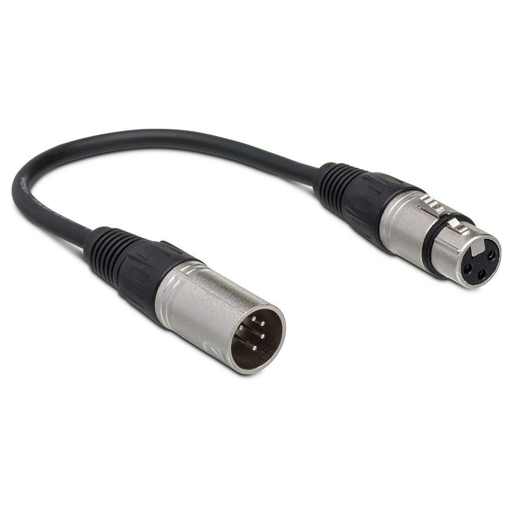 HOSA DMX-106 Male 5-pin DMX to Female 3-pin DMX Adapter Cable (6 in)