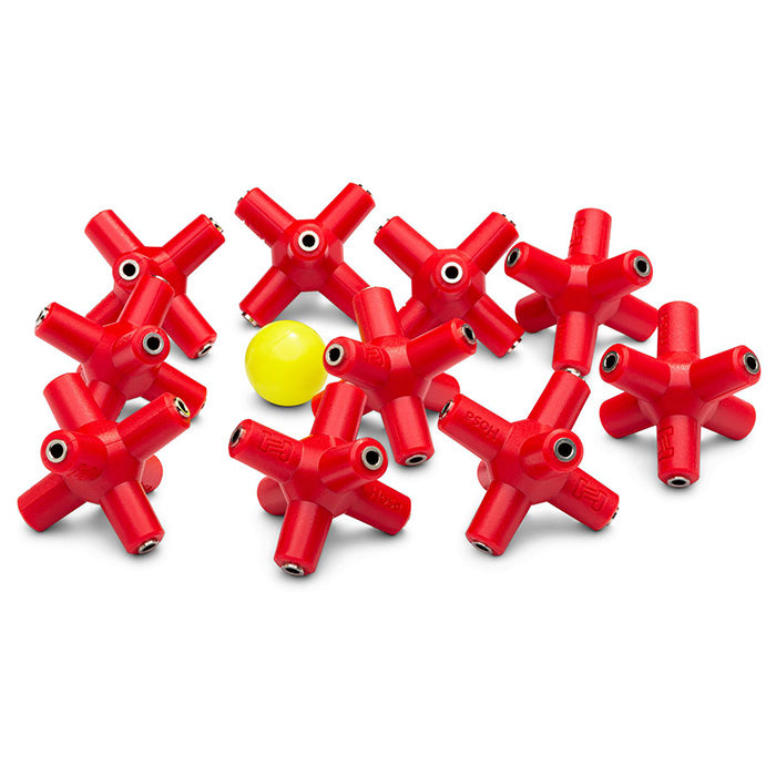 HOSA GMM-105PK Knucklebones Signal Splitter 3.5 mm X 6 Red (10-Pack)