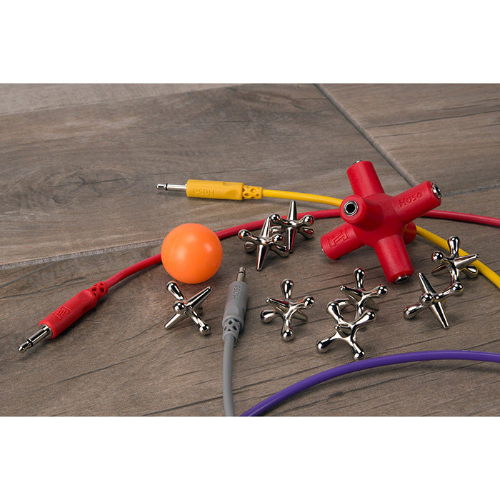 HOSA GMM-105PK Knucklebones Signal Splitter 3.5 mm X 6 Red (10-Pack)