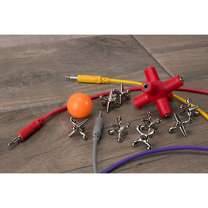 HOSA GMM-105PK Knucklebones Signal Splitter 3.5 mm X 6 Red (10-Pack)