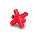 HOSA GMM-105PK Knucklebones Signal Splitter 3.5 mm X 6 Red (10-Pack)