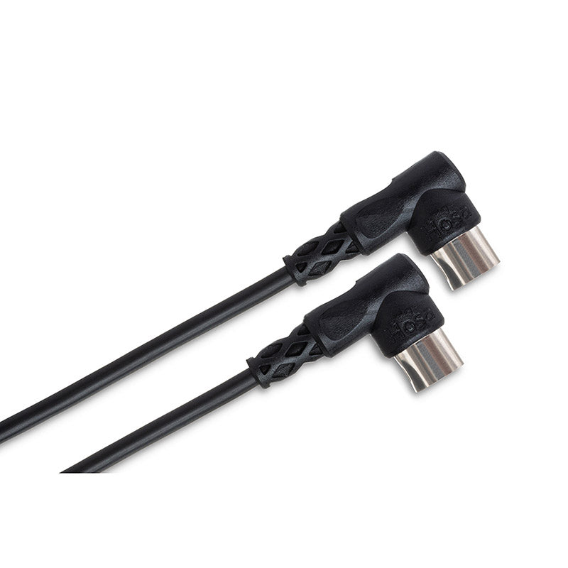 HOSA MID-303RR Right-angle MIDI Cable Right-angle 5-pin DIN to Same (3 ft)