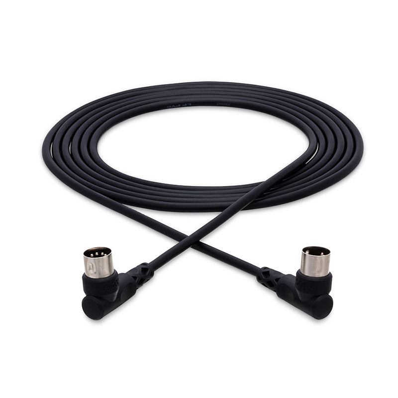 HOSA MID-305RR Right-angle MIDI Cable Right-angle 5-pin DIN to Same (5 ft)