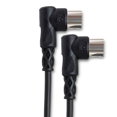 HOSA MID-310RR Right-angle MIDI Cable Right-angle 5-pin DIN to Same (10 ft)