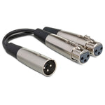 HOSA YXF-119 Y Cable Dual XLR3F to XLR3M (6 in)