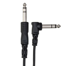 HOSA CSS-103R Balanced Interconnect, 1/4 in TRS to Right-angle 1/4 in TRS, 3 ft