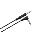 HOSA CSS-105R Balanced Interconnect, 1/4 in TRS to Right-angle 1/4 in TRS, 5 ft