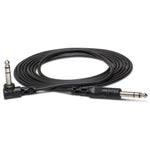 HOSA CSS-110R Balanced Interconnect, 1/4 in TRS to Right-angle 1/4 in TRS, 10 ft