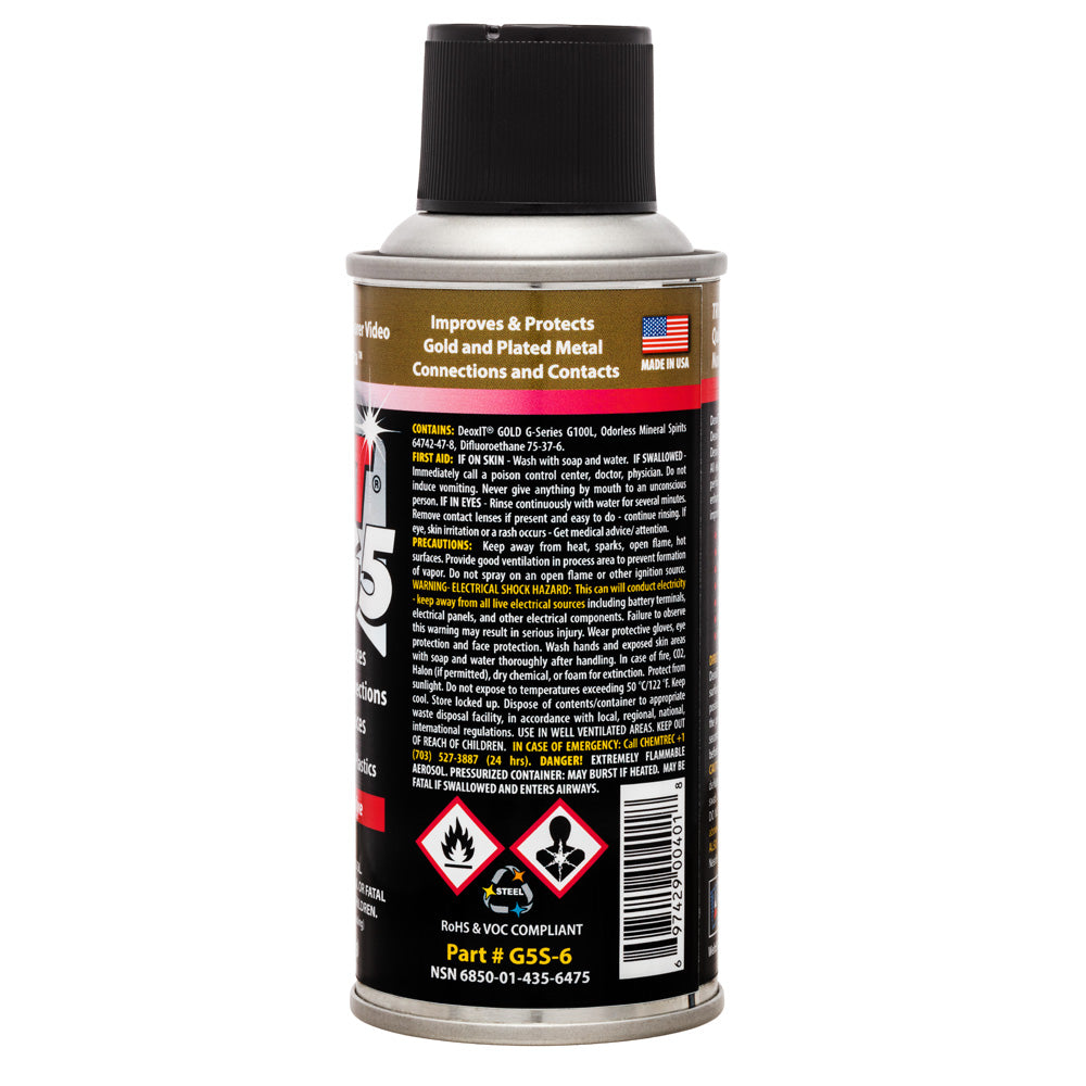 HOSA G5S-6 CAIG DeoxIT GOLD Contact Enhancer, 5% Spray, 5 oz