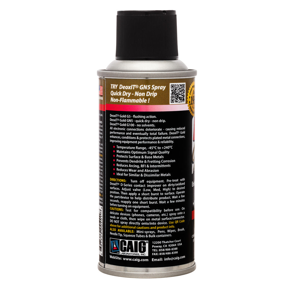 HOSA G5S-6 CAIG DeoxIT GOLD Contact Enhancer, 5% Spray, 5 oz