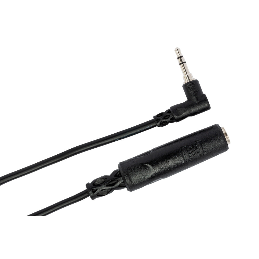 HOSA MHE-100.5 Headphone Adapter 1/4 in TRS to Right-angle 3.5 mm (6 in)