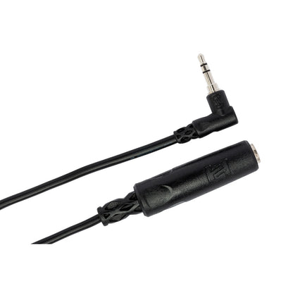 HOSA MHE-100.5 Headphone Adapter 1/4 in TRS to Right-angle 3.5 mm (6 in)