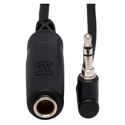 HOSA MHE-100.5 Headphone Adapter 1/4 in TRS to Right-angle 3.5 mm (6 in)