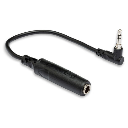 HOSA MHE-100.5 Headphone Adapter 1/4 in TRS to Right-angle 3.5 mm (6 in)
